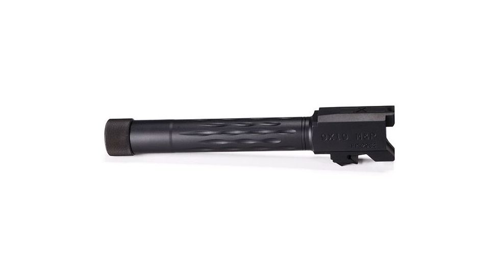 Faxon Firearms Smith &amp; Wesson M&amp;P Fullsize Barrel, Flame Fluted, Threaded, 9mm, 1-10 Twist, 1/2x28, 416-R SS, Nitride, Black, M&amp;PB910NFLOQ-T