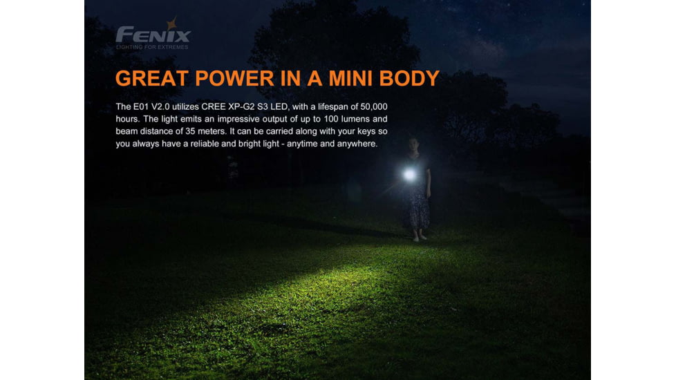 Fenix E01 Flashlight Black - E01V2BK