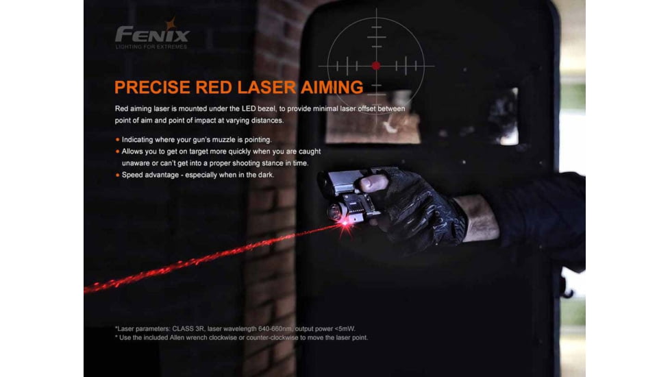Fenix Gl22 Tactical Light W/ Red Laser Sight - GL22LSBK