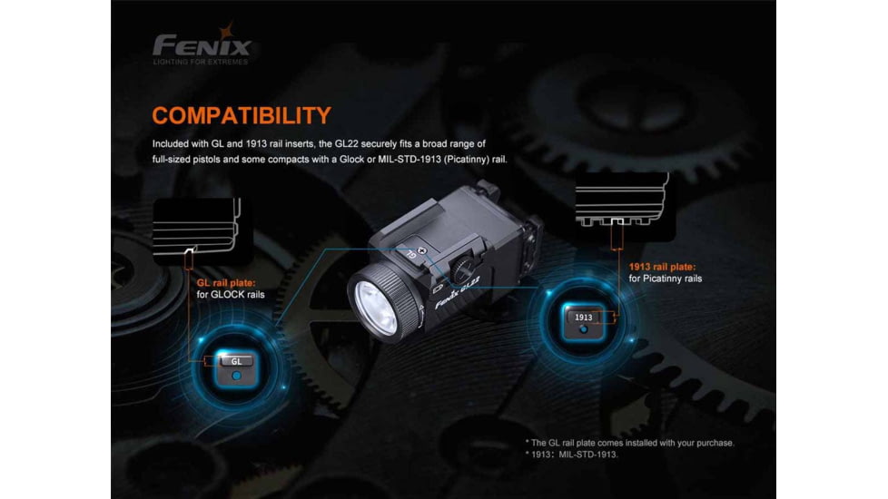 Fenix Gl22 Tactical Light W/ Red Laser Sight - GL22LSBK