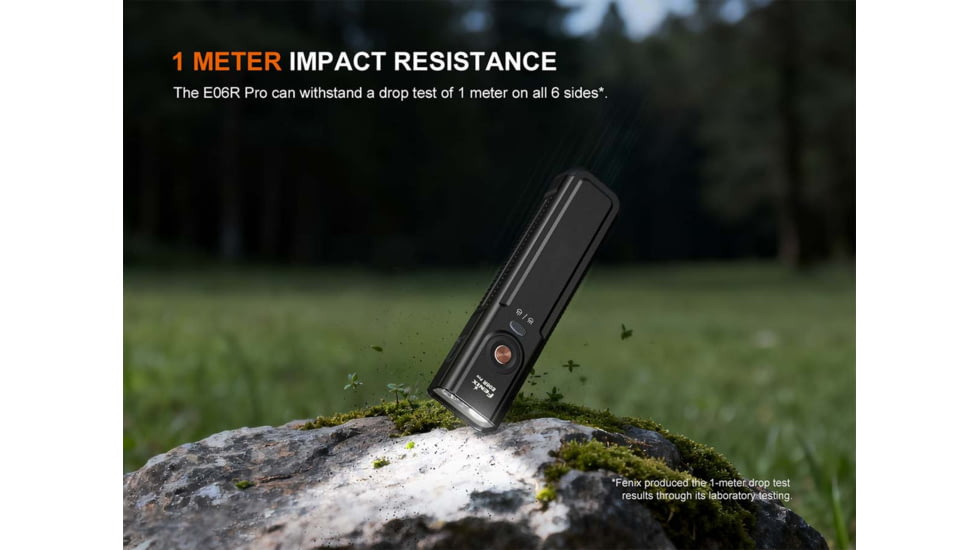Fenix Lighting E06R PRO Lithium Ion 1600 Lumens Luminus SST20 LED, Luminus SFT25 LED Flashlight, Black, E06RPRBK