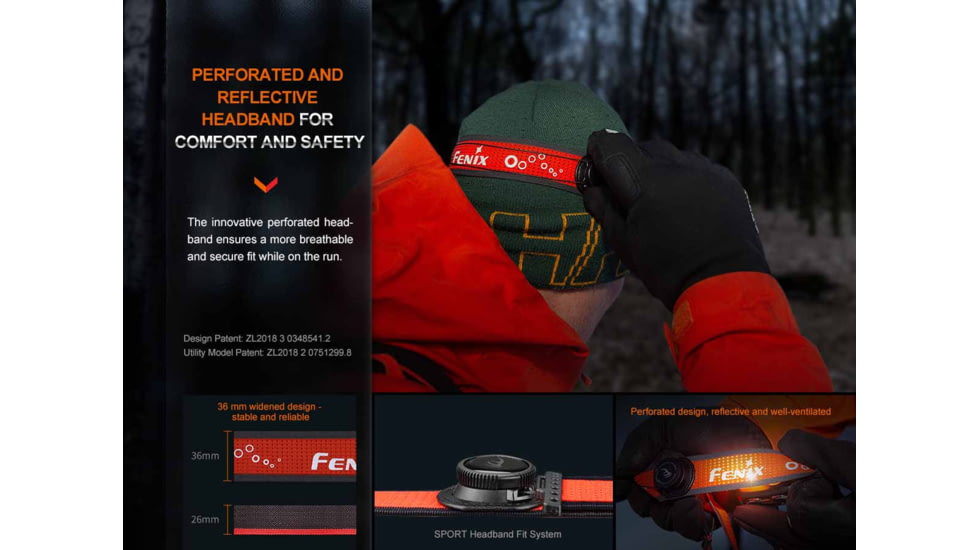 Fenix Lighting HL32R-T Lithium Ion 800 Lumens Luminus SST20 LED Headlamp, Black, HL32RTBK