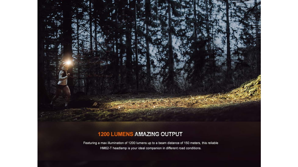 Fenix Lighting HM62-T Lithium Ion 1200 Lumens Luminus SST40 LED, 2835 LED Headlamp, Black, HM62TSBK