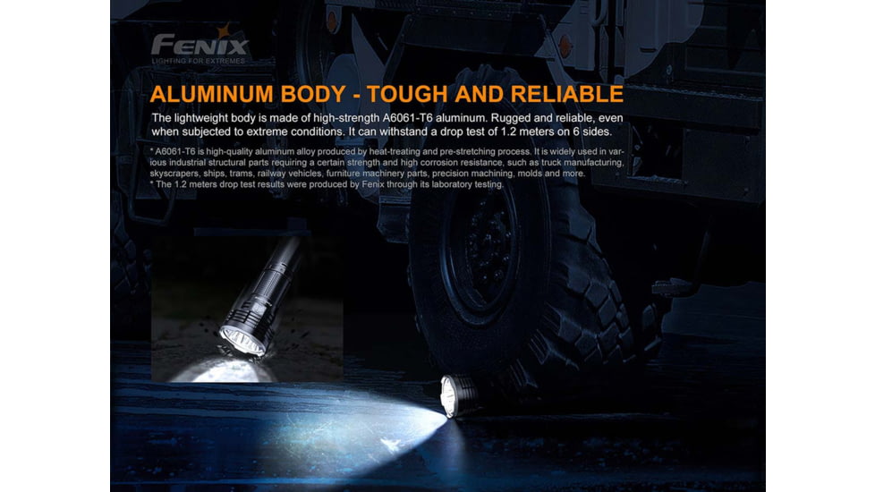 Fenix Lighting LR50R Lithium Ion 12000 Lumens Luminus SST70 LED Flashlight, Black, LR50RXBK