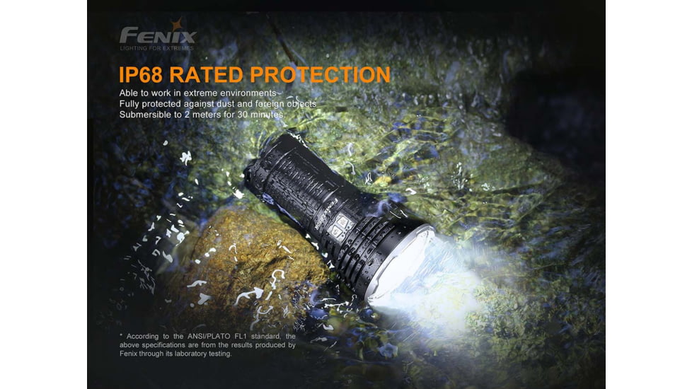 Fenix Lighting LR50R Lithium Ion 12000 Lumens Luminus SST70 LED Flashlight, Black, LR50RXBK