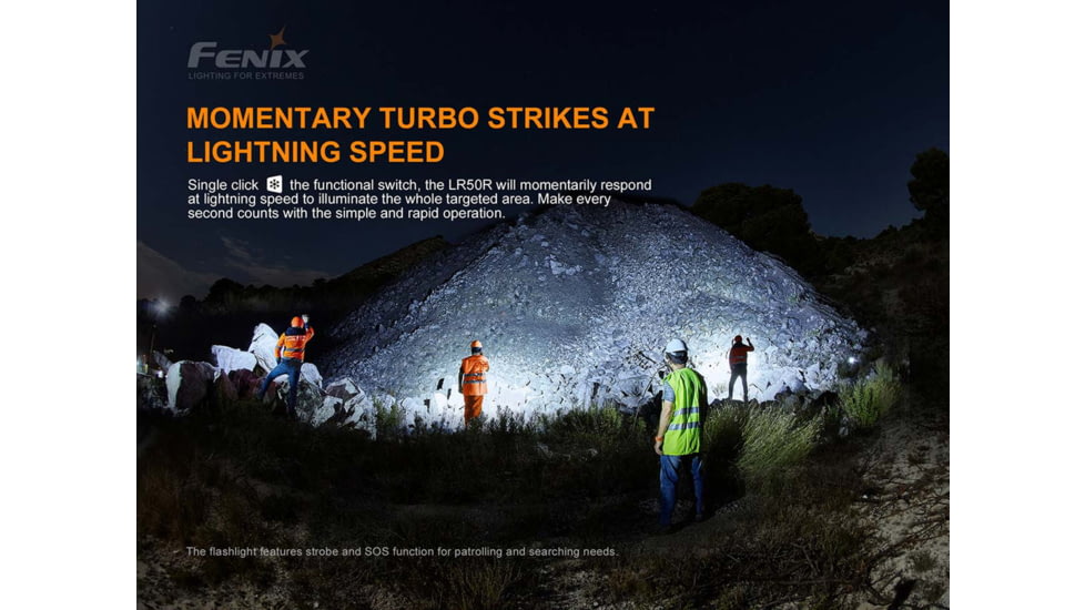 Fenix Lighting LR50R Lithium Ion 12000 Lumens Luminus SST70 LED Flashlight, Black, LR50RXBK