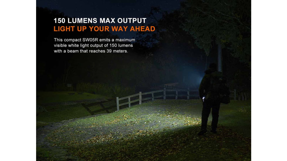 Fenix Lighting SW05R-UV Lithium Ion 150 Lumens LED Flashlight, Black, SW05RUVBK