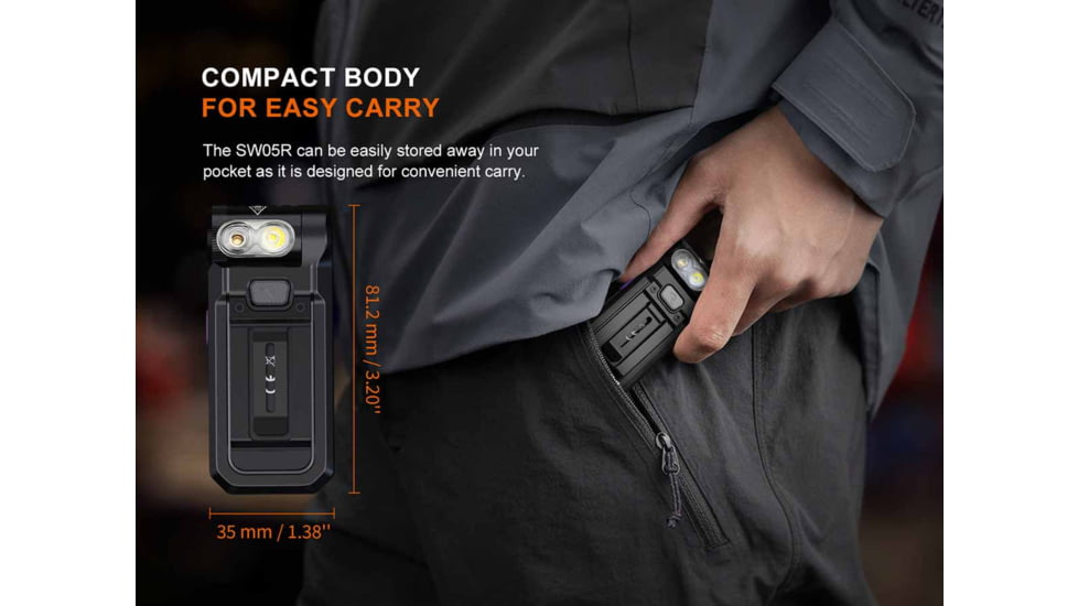 Fenix Lighting SW05R-UV Lithium Ion 150 Lumens LED Flashlight, Black, SW05RUVBK
