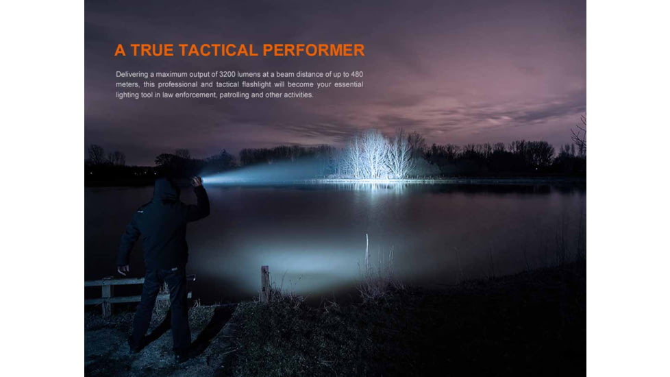 Fenix TK22R Lithium Ion 3200 Lumens SST70 LED Flashlight, Black, TK22RVXBK