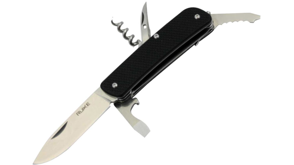 RUIKE M32 Multifunction Knife, 2.79in, 14C28N Stainless Steel, Clip Point, Plain Blade, Black, M32-B