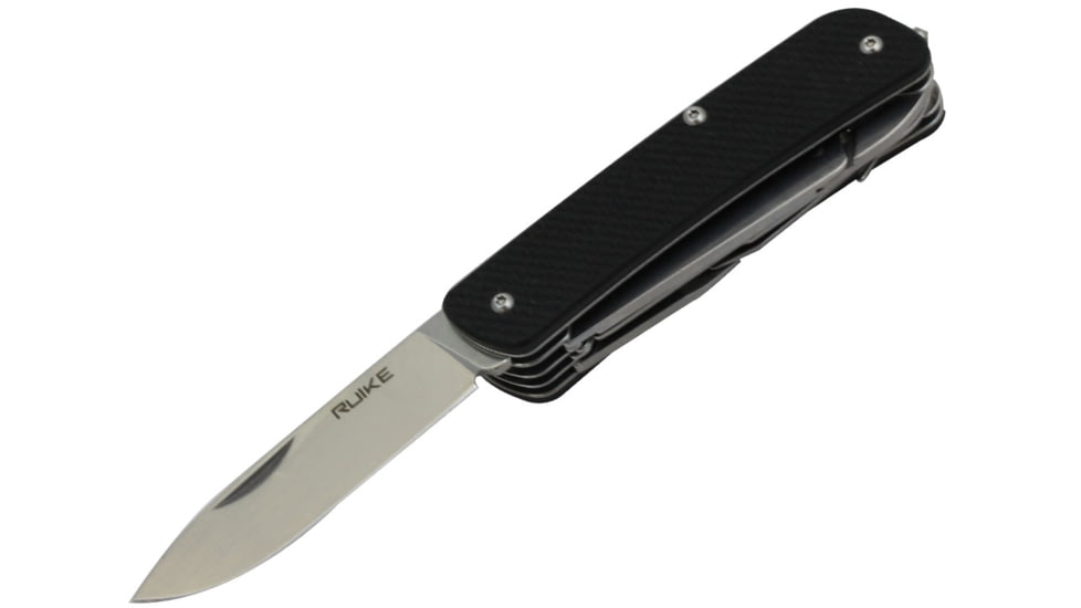 RUIKE M41 Multifunction Knife, 2.79in, 12C27 Stainless Steel, Clip Point, Plain Blade, G10 Handle, Black, M41-B
