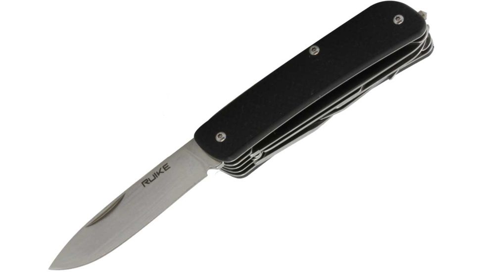 RUIKE M42 Multifunction Knife, 2.79in, 14C28N Stainless Steel, Clip Point, Plain Blade, Black, M42-B