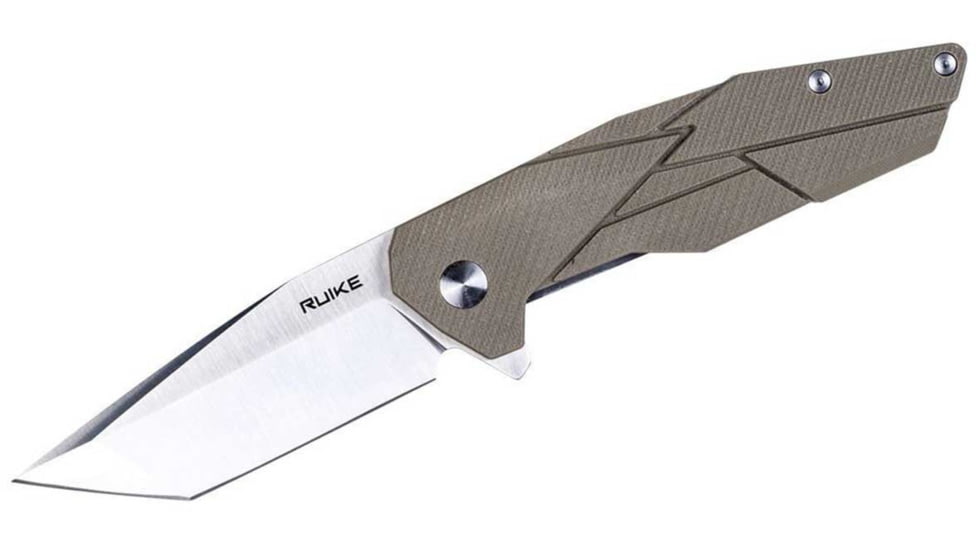 RUIKE P138 Folding Knife, 3.54in, 14C28N Stainless Steel, Tanto, Plain Blade, G10 Handle, Desert Yellow, P138-W