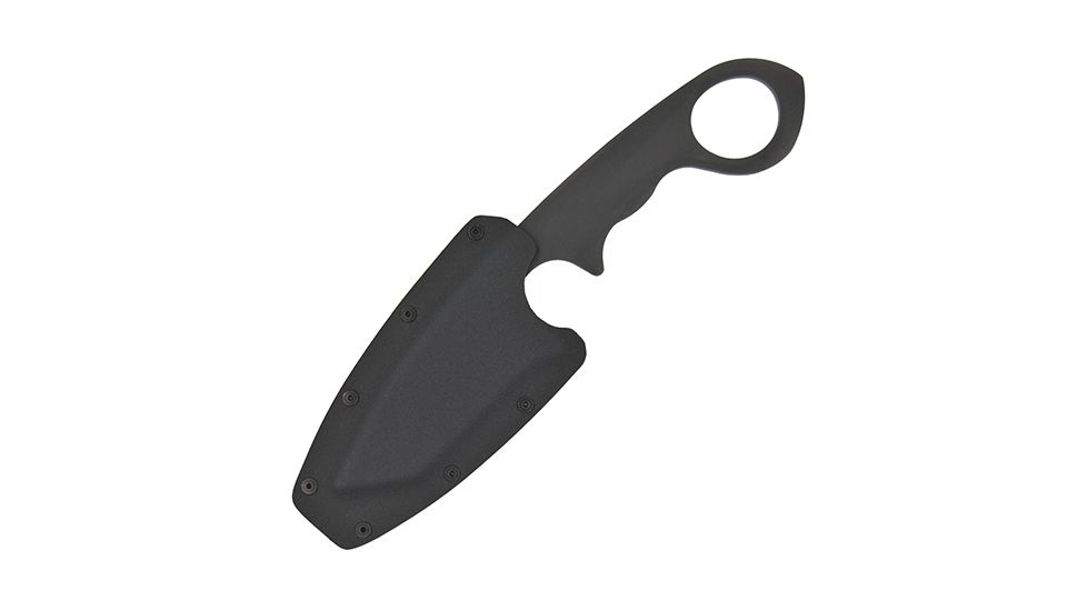 First Edge HR-1 Ryan Hoover Droppoint Serrated Fixed Blade Knife, Elmax Oxide Blade, Black, Droppoint Full Size, 4155