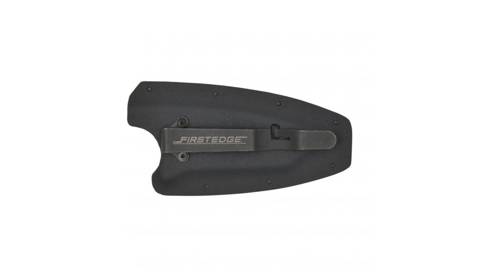 First Edge HR-1 Ryan Hoover Droppoint Serrated Fixed Blade Knife, Elmax Oxide Blade, Black, Droppoint Full Size, 4155