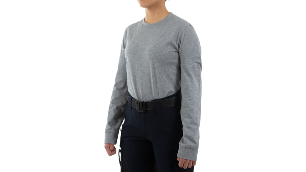 First Tactical Tactix Cotton Long Sleeve Tee - Women's, Heather Gray, Large, 121505-016-L