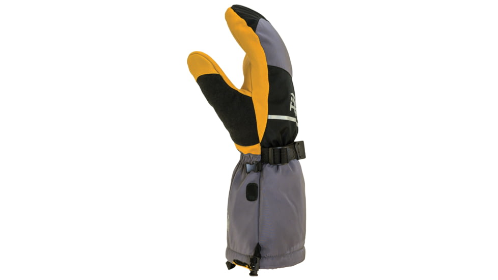 Fish Monkey Yeti Premium Ice Fishing Mitten, Yelow/Black/Grey, XL, FM36-GB-XL