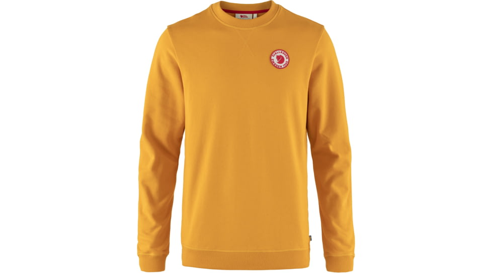Fjallraven 1960 Logo Badge Sweater - Mens, Mustard Yellow, 2XL, F87163-161-XXL