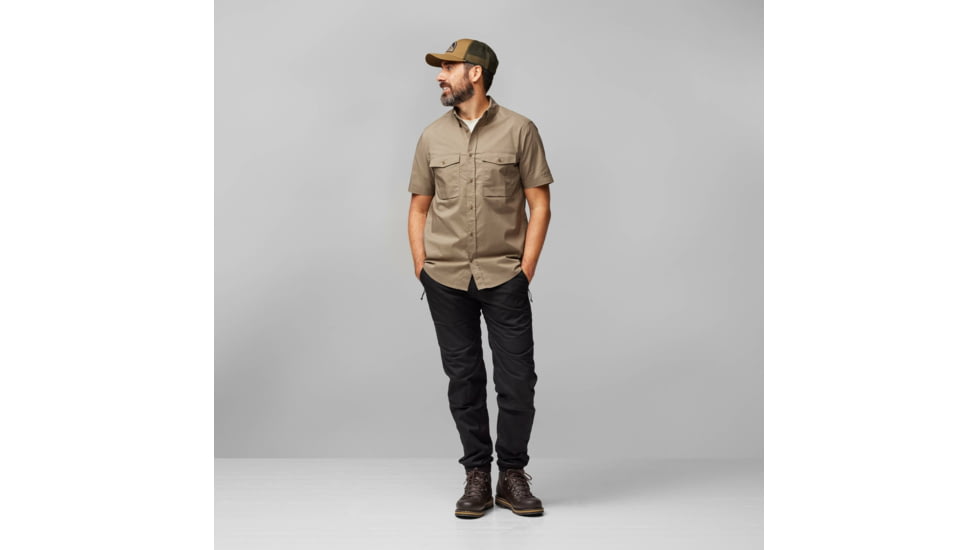 Fjallraven Ovik Air Stretch Short Sleeve Shirt - Mens, Suede Brown, Small, F12600213-244-S