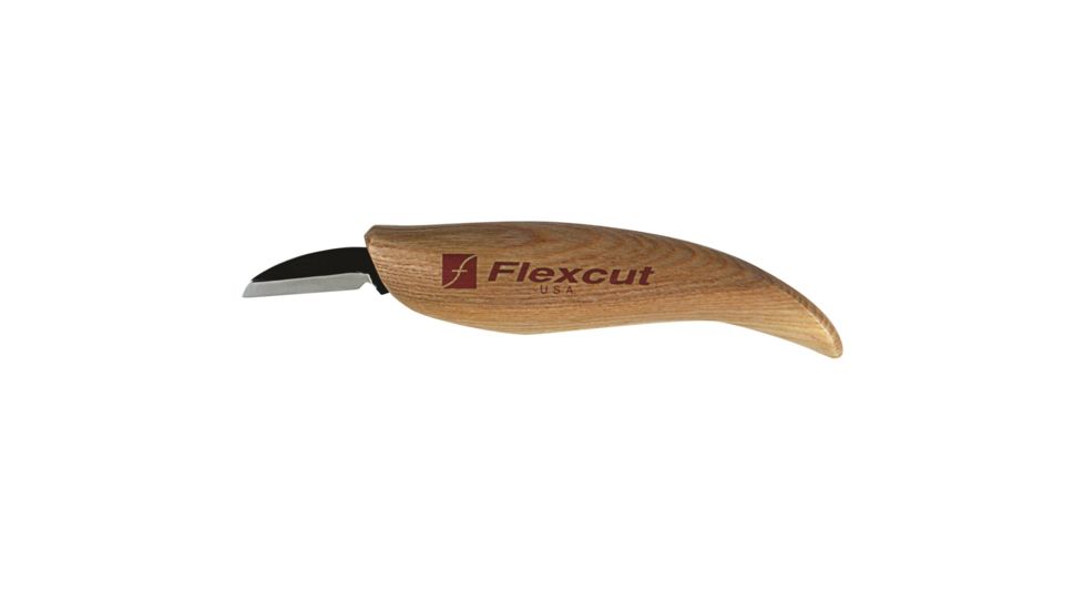 Flexcut Cutting Fixed Blade Knife,6.125in,Carbon Steel Cutting Blade,Ergonomic Wood Handle FLEXKN12