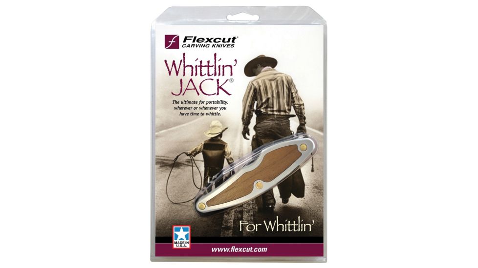 Flexcut Whittlin' Jack Fixed Blade Knife,4.25in closed,Detail and Roughing Blade,Silver Alum Handle FLEXJKN88