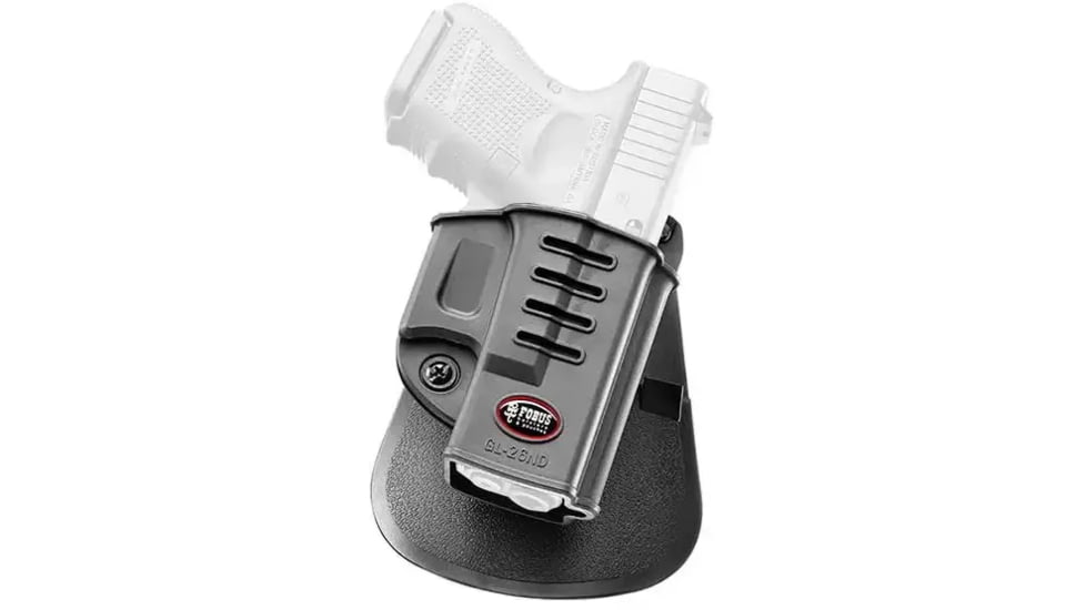 Fobus Injection Molded Polymer OWB Belt Holster, Glock 26, G27, Black, GL-26NDBHND
