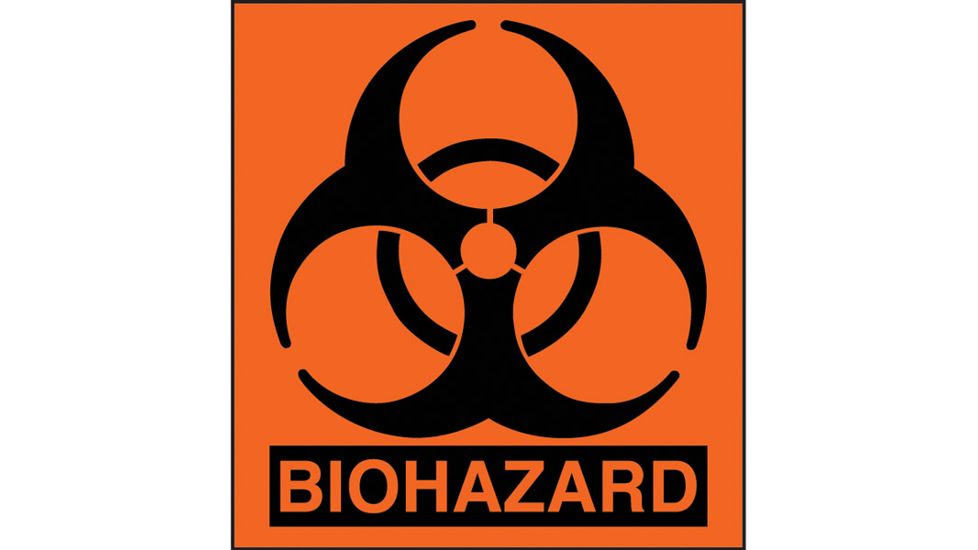 Forensics Source Small Biohazard Label 1x1, 100-Pack BSS