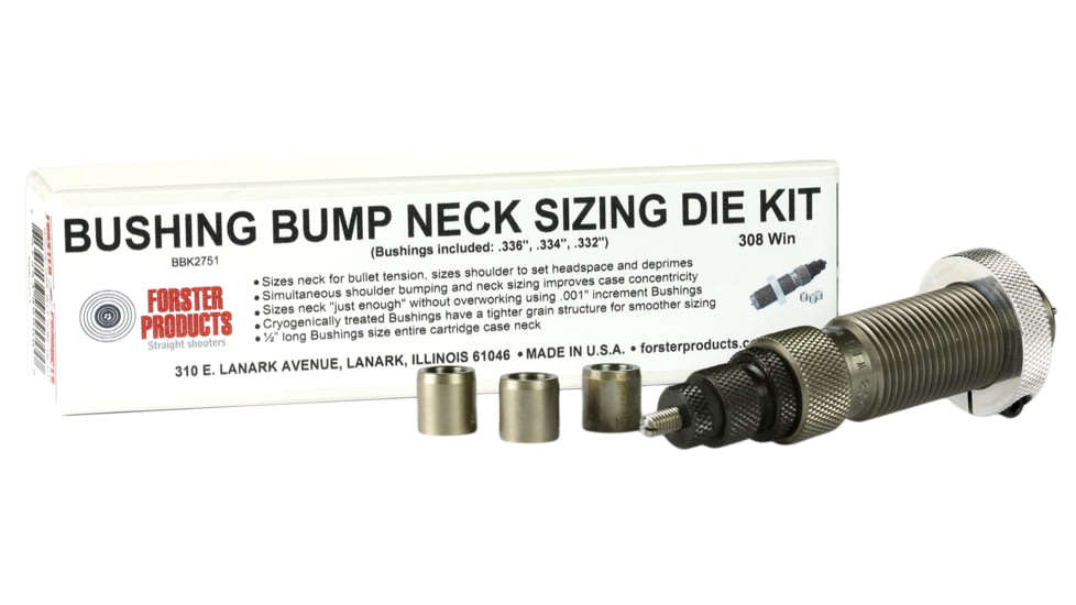 Forster Bushing Bump Die Kit W/ 3 Bushings, 6.5 PRC, Grey, BBK2409
