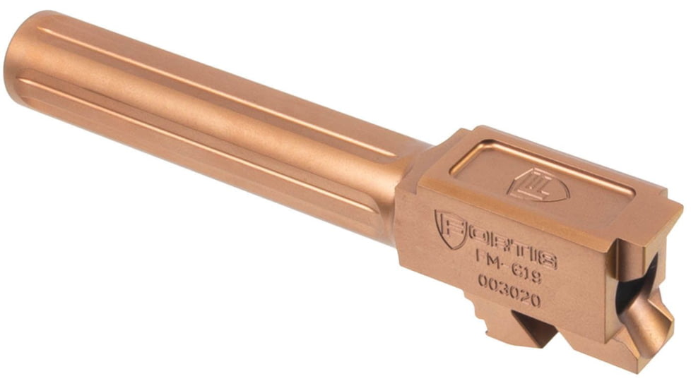 Fortis Manufacturing Glock Match Grade Barrel, Glock 19X with Lone Rifling, 9mm Luger, 1-10, 416R Stainless, Copper Tich, FM-G19-CPPR