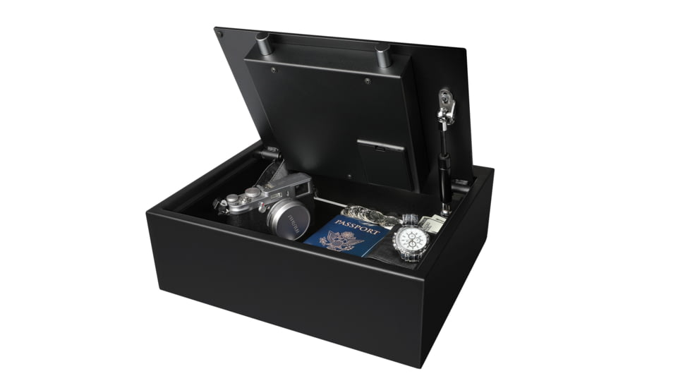 Fortress Personal Drawer Safe with Biomertric Lock, Black Santex, Small, 44B10