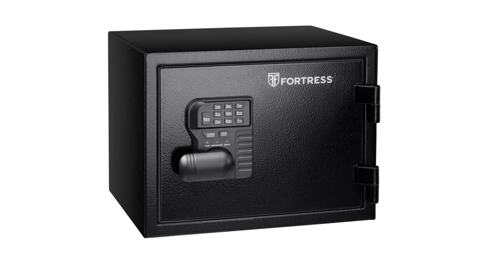 Fortress Small Fire and Waterproof Safe with E-Lock, Black Santex, Small, 44EF10W