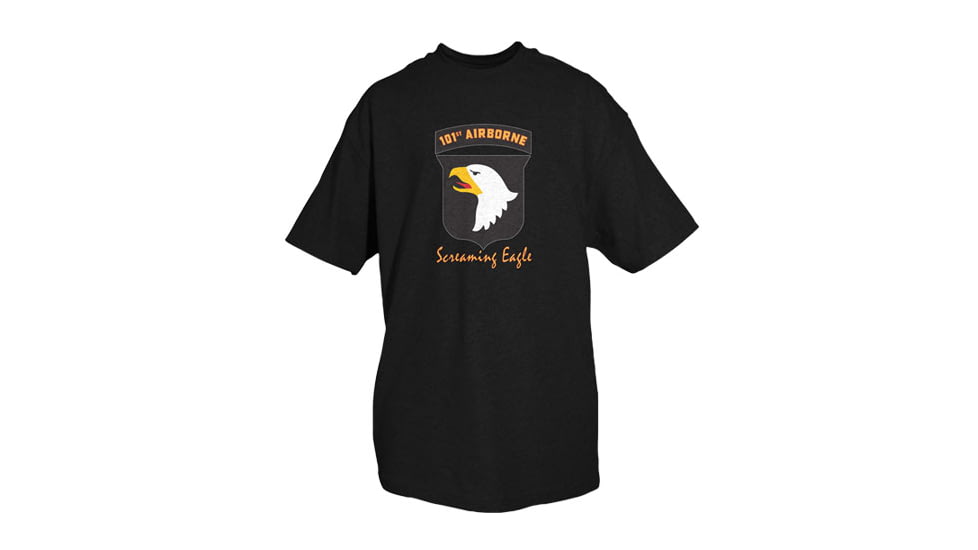 Fox Outdoor Army One-Sided Imprinted T-Shirt, 101st Airborne Screaming Eagle / Black, Small, 63-9715 S
