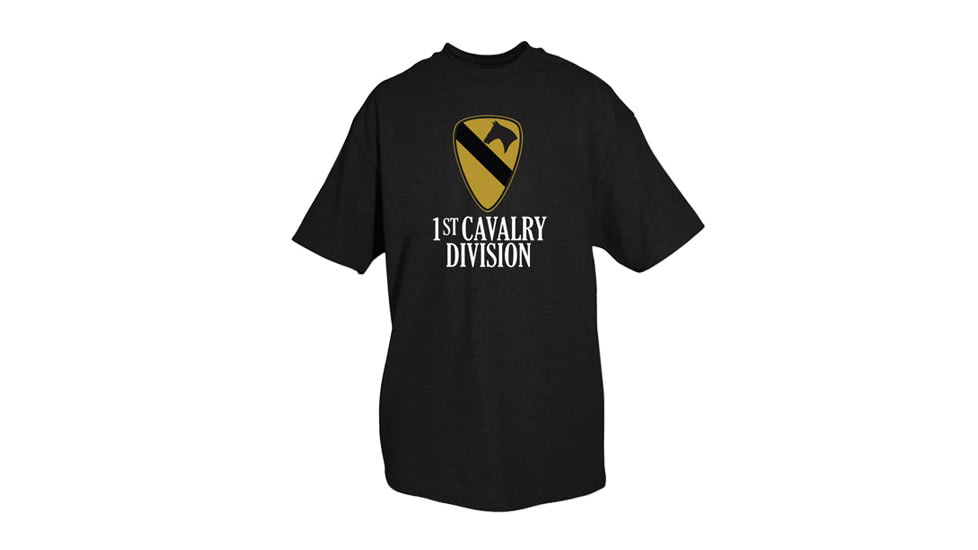 Fox Outdoor Army One-Sided Imprinted T-Shirt, 1st Cavalry Division / Black, Extra Large, 63-962 XL