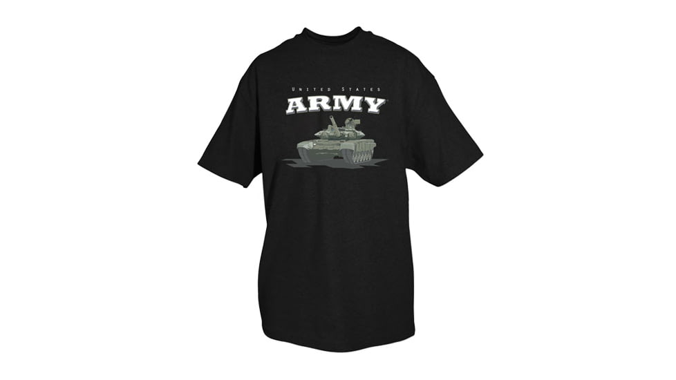 Fox Outdoor Army One-Sided Imprinted T-Shirt, 64-473 U.S. Army with Tank / Black, Large, 64-473 L