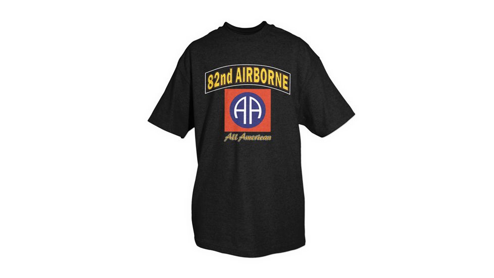 Fox Outdoor Army One-Sided Imprinted T-Shirt, 82nd Airborne / Black, Large, 63-972 L