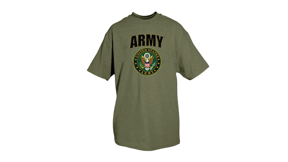 Fox Outdoor Army One-Sided Imprinted T-Shirt, Army Crest / Olive Drab, Medium, 64-475 M