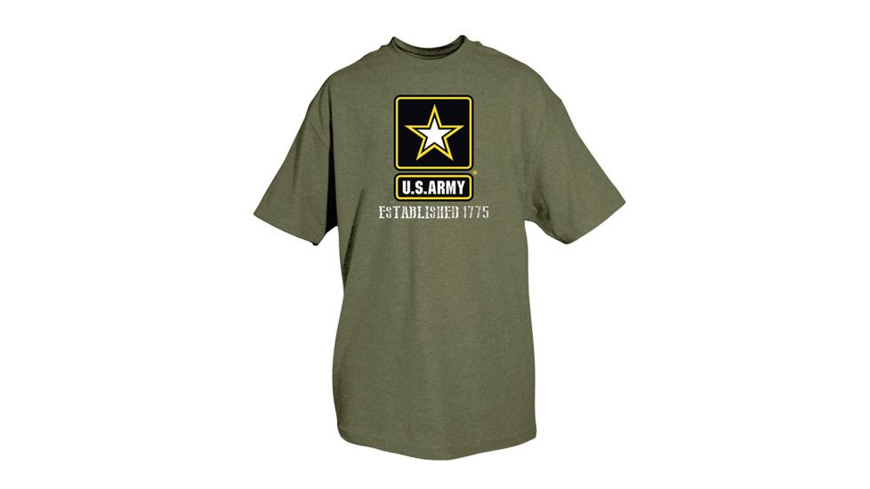 Fox Outdoor Army One-Sided Imprinted T-Shirt, Army Established Vintage / Olive Drab, Large, 63-994 L