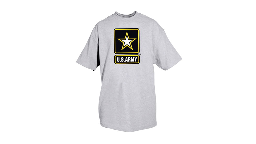 Fox Outdoor Army One-Sided Imprinted T-Shirt, Army Star / Heather Grey, Large, 63-926 L