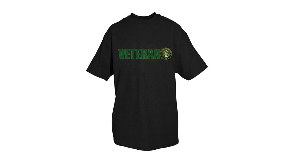 Fox Outdoor Army One-Sided Imprinted T-Shirt, Army Veteran / Black, Large, 63-485 L