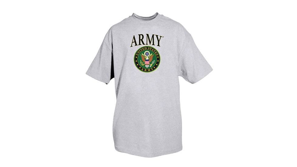 Fox Outdoor Army One-Sided Imprinted T-Shirt, Army with Logo / Heather Grey, Large, 63-90 L