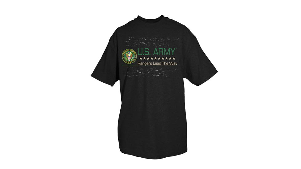 Fox Outdoor Army One-Sided Imprinted T-Shirt, Rangers Lead the Way / Black, Large, 64-4020 L