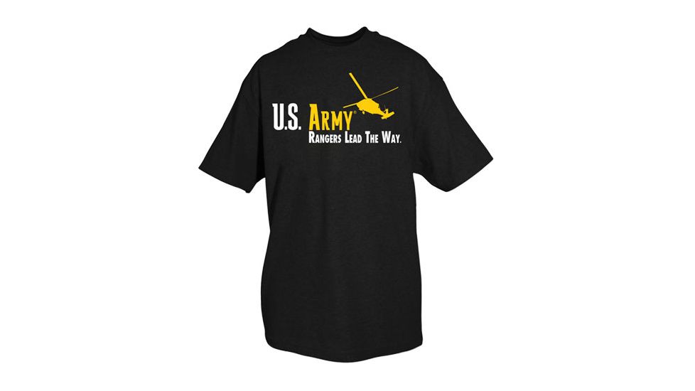 Fox Outdoor Army One-Sided Imprinted T-Shirt, US Army- Rangers Lead The Way / Black, Large, 63-540 L
