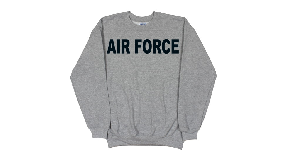 Fox Outdoor Crewneck Sweatshirt, Air Force - Heather Grey - Black Imprint, Medium, 64-671 M