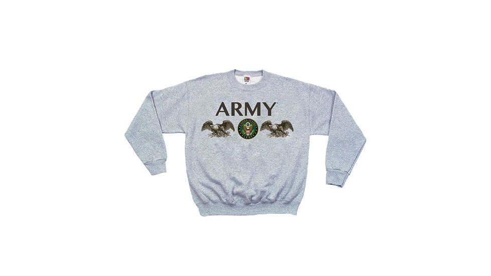 Fox Outdoor Crewneck Sweatshirt, Army Seal - Grey, Large, 64-6551 L