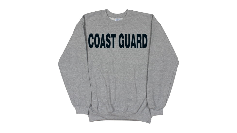 Fox Outdoor Crewneck Sweatshirt, Coast Guard - Heather Grey - Black Imprint, Large, 64-672 L