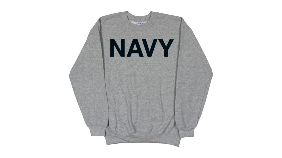 Fox Outdoor Crewneck Sweatshirt, Navy - Heather Grey - Black Imprint, Extra Large, 64-67 XL