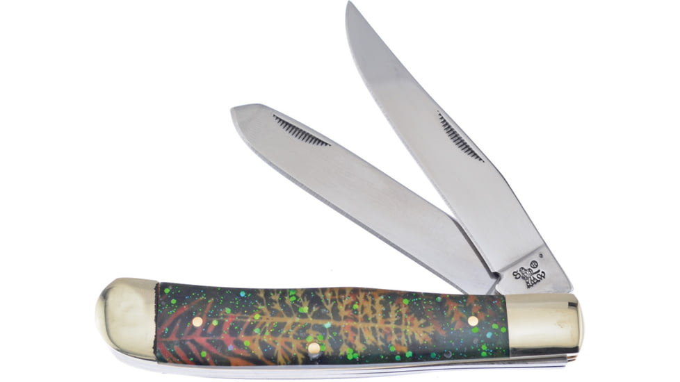 Frost Trapper Steel Warrior Folding Knife, Multi-color glitter, Multi-color glitter resin handle, SW-108TR