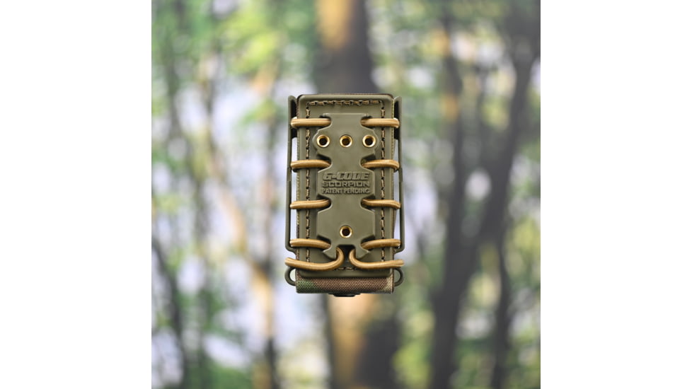 G-Code Pistol Soft Shell Scorpion Mag Carrier w/ Cobra Paddle, Ambidextrious, OD Green Frame/Black Shell, Short, SS-P2-COBRA-GNBK