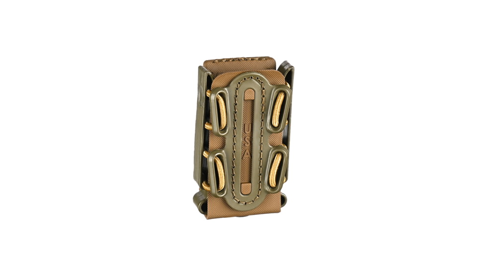 G-Code Pistol Soft Shell Scorpion Mag Carrier w/ Cobra Paddle, Ambidextrious, OD Green Frame/Tan Shell, Short, SS-P2-COBRA-GNTN