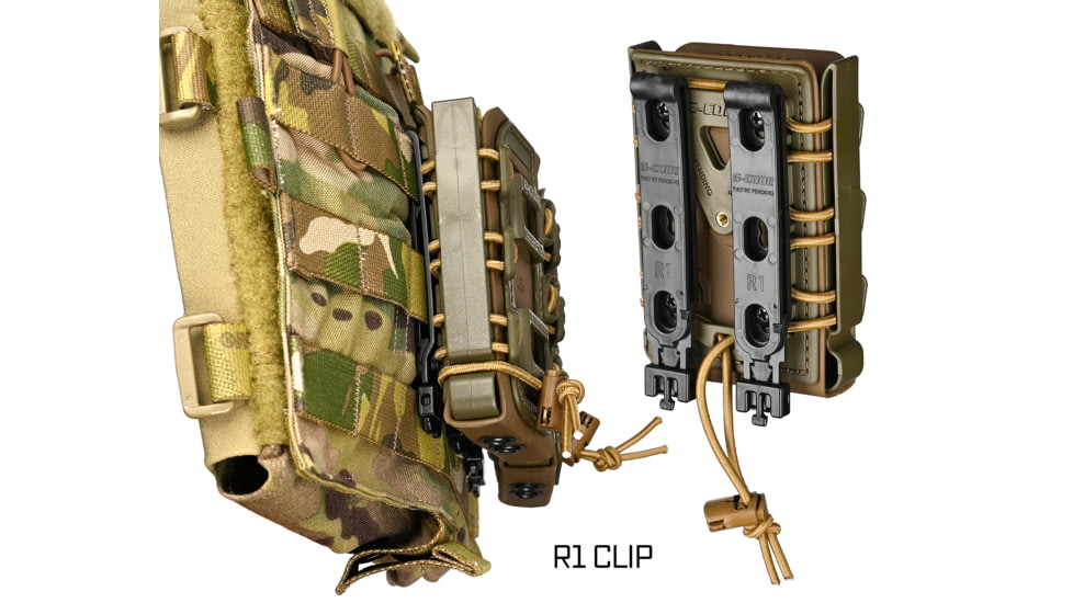 G-Code Soft Shell Scorpion Magazine Carrier Pack of 2, Rifle, R1/R2/R3 Molle &amp; Belt Mounts, Ambidextrious, Green On Black, OD Green Frame/Black Shell, Rifle, SS-R1-2PK-123-GNBK